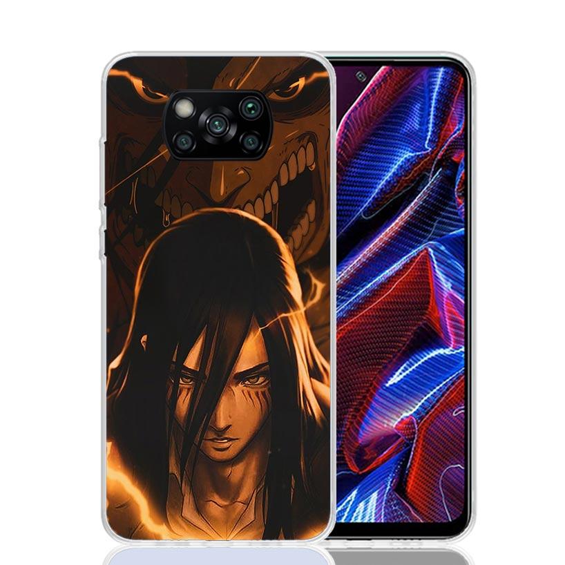 Attack-Titan Eren Phone Case For Xiaomi Poco X7 X6 X5 Pro F7 Ultra Redmi 15C 15 13 13C 12 12C 10 10A 10C 9 9A 9C 9T Cover Poco X