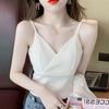 Women's V Neck Camisole Vest Autumn Outer Wear with Chest Pad Integrated Beautiful Back Suit Inner Lining Top