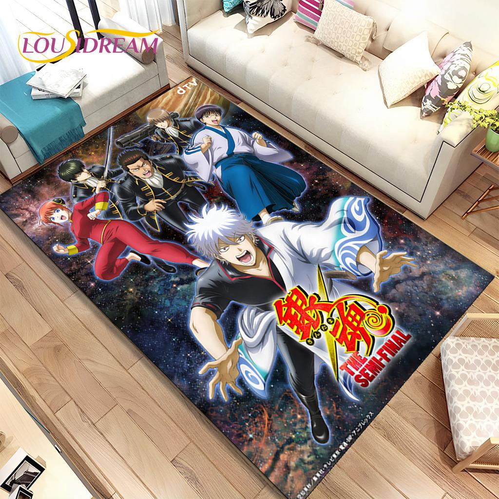 3D Gintoki Kagura Gintama Anime Area Rug,Carpet Rug for Living Room Bedroom Sofa Doormat Decoration, Kid Play Non-slip Floor Mat