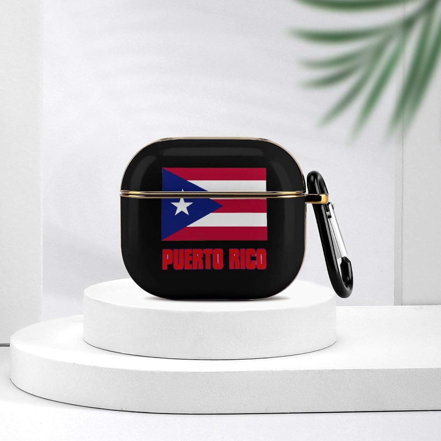 

Чехол для флага Пуэрто-Рико, совместимый с чехлом для AirPods 3-го поколения с брелоком, жесткая крышка, забавный принт