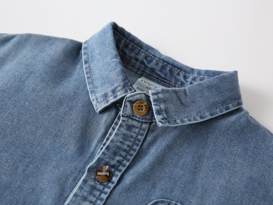 Boys' Handsome Summer 2026 Denim Short-Sleeved Shirt