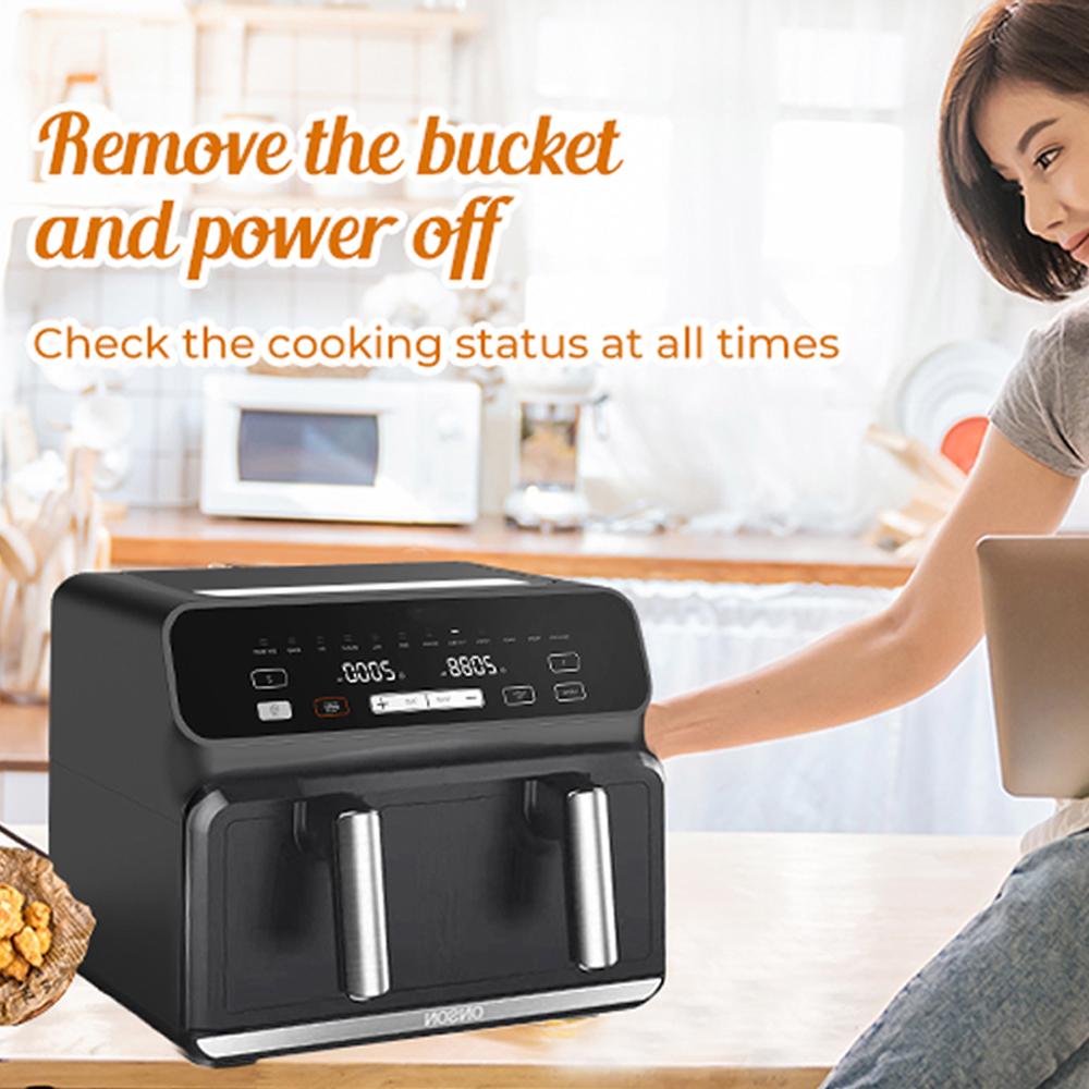 GOOVI Double-basket Air fryer 8L 1700W Multifunctional Low Oil And Light Fat Fryer Intelligent NTC Precise Temperature Control