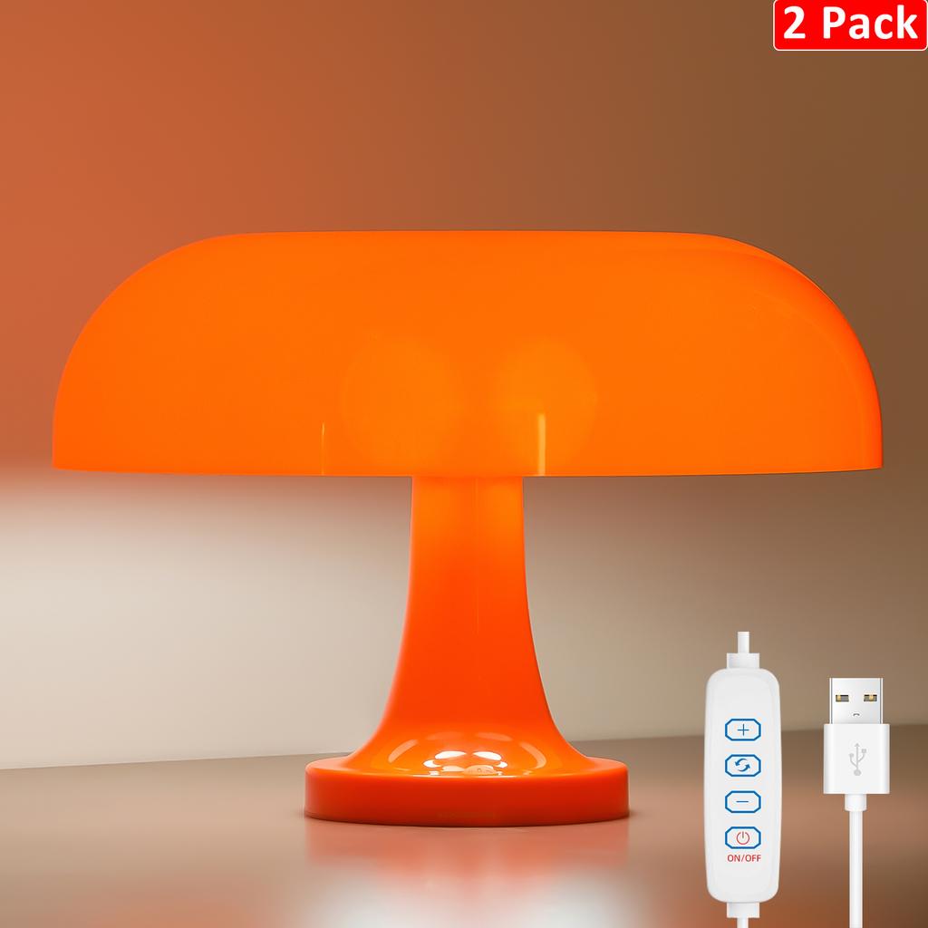 Mushroom table lamp minimalist modern bedroom bedside lamp Danish designer orange decorative table lamp