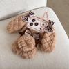 Plush Bow Diamond Lattice Rabbit Ears Phone Case for iPhone 17/16 Pro Max