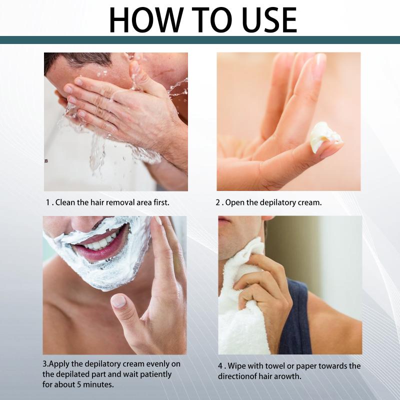 Mens Chest Hair Removal Cream Painless Fast Beard Leg Armpit Hair Remover Gentle Non Irritating Whitening Smoother Skin