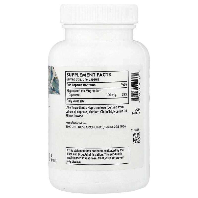 Magnesio Glicinato, 90 Capsule (120 mg per Capsula)