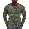 3D Printed Camouflage T Shirt For Men Hidden Tree Pattern Tees Spring Autumn Casual Loose T-Shirts Long Sleeves Round Neck Tops