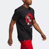 Adidas Casual Sports Print Crew Neck Short Sleeve T-Shirt Men Tops Black DQ0922