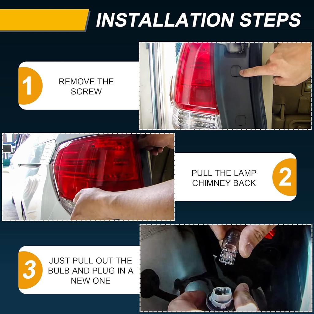 Meonum 10 Pcs 7443 Bulb, T20 1891 7443LL Brake Light Bulb For Daytime Running(DRL), W21/5W Automotive Reverse/Strobe Brake/Tail/Backup/Parking/Tail