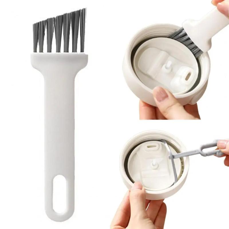 Cup Lid Brush Cup Lid Tool 2-in-1 Cup Lid Gap Brush Slanted Bristles Water Bottle Cover Cleaner Multifunctional for Crevices