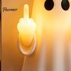 LED Mittelfinger Geist Licht Halloween Leuchtendes Nachtlicht, Lustige Wanddeko Lampe, Niedliche Gruselige Tischdekoration für Schlafzimmer Flur Büro