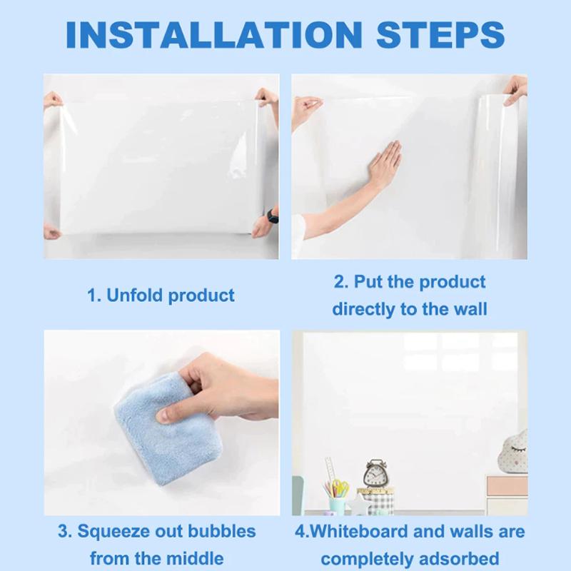  Electrostatic Whiteboard Sticker Reusable Pp Teaching Graffiti Drawing Board Removable Household Erasable Whiteboard