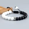 Trendy White Men Beads Bracelet Handmade Natural Tiger Eye Lava Stone Onyx Strand Adjustable Bracelets Women Yoga Energy Jewelry