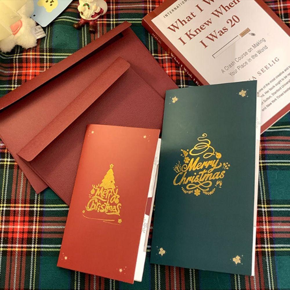 Three-dimensional Christmas Tree 3D Pop-Up Card Creative Holiday Card Student