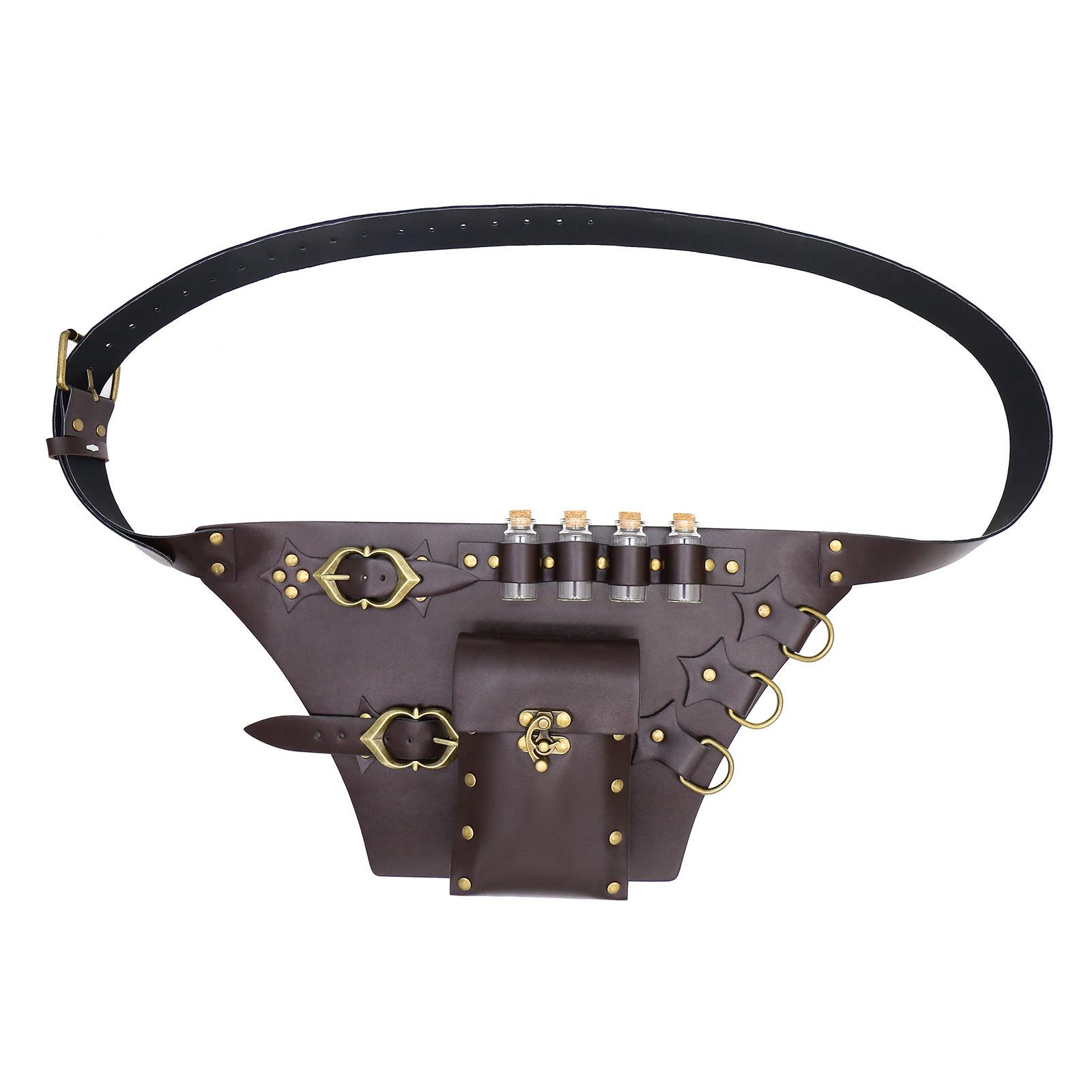 

Vintage Waistband for Parties, Festivals Industrial Age Costume Supplies Medieval Vintage Belt Stage Performances коричневый