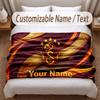 Galatasaray FC Printed Flannel Blanket Custom Name Text Soft Warm Throw For Bedroom Holiday Gift