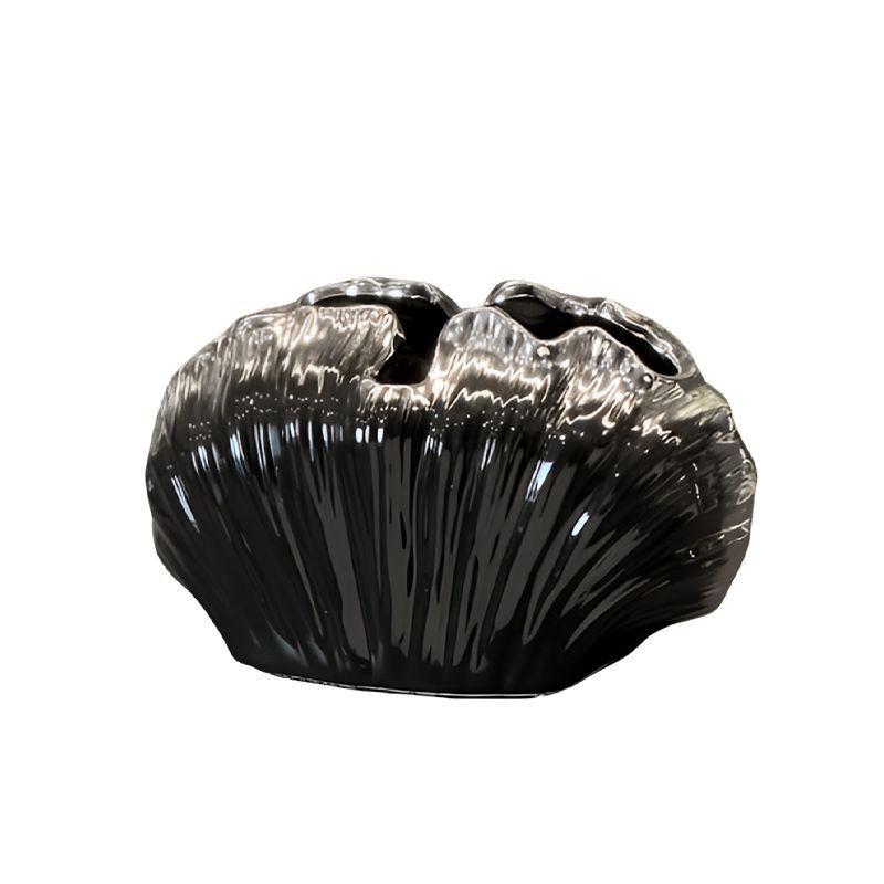 European Shell Ceramic Tissue Box Creative Colorful Napkin Storage Tube High-end Living Room Office Drawer Box Home Decoration
