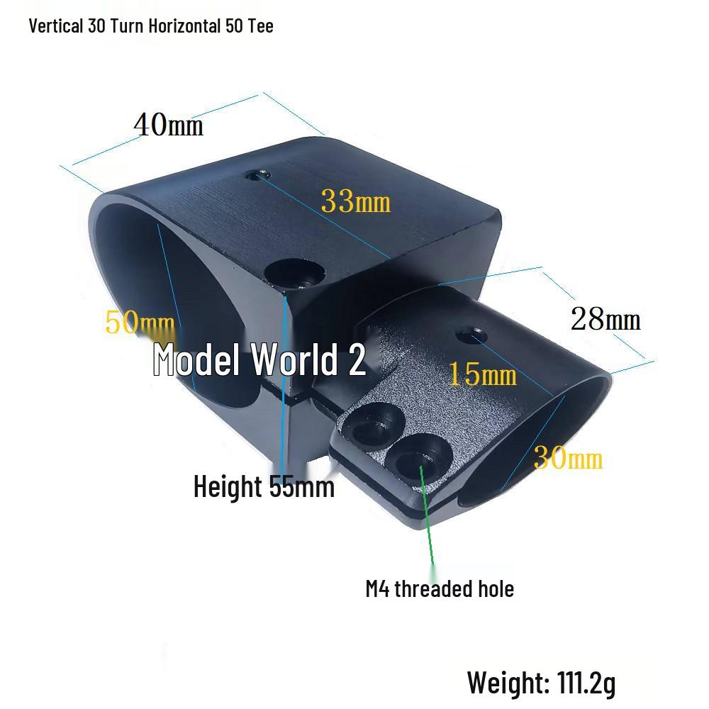 Aluminum Alloy Tee Pipe Clamp for Drone Landing Gear (16/20/25 to 25/30/40)