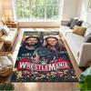 Wrestlemania Personalisierter Teppich mit Textbereich für Küche, Wohnheim, Balkon, Wohnzimmer, Rutschfester Teppich, Bürodekor, Geburtstags-/Weihnachtsgeschenk