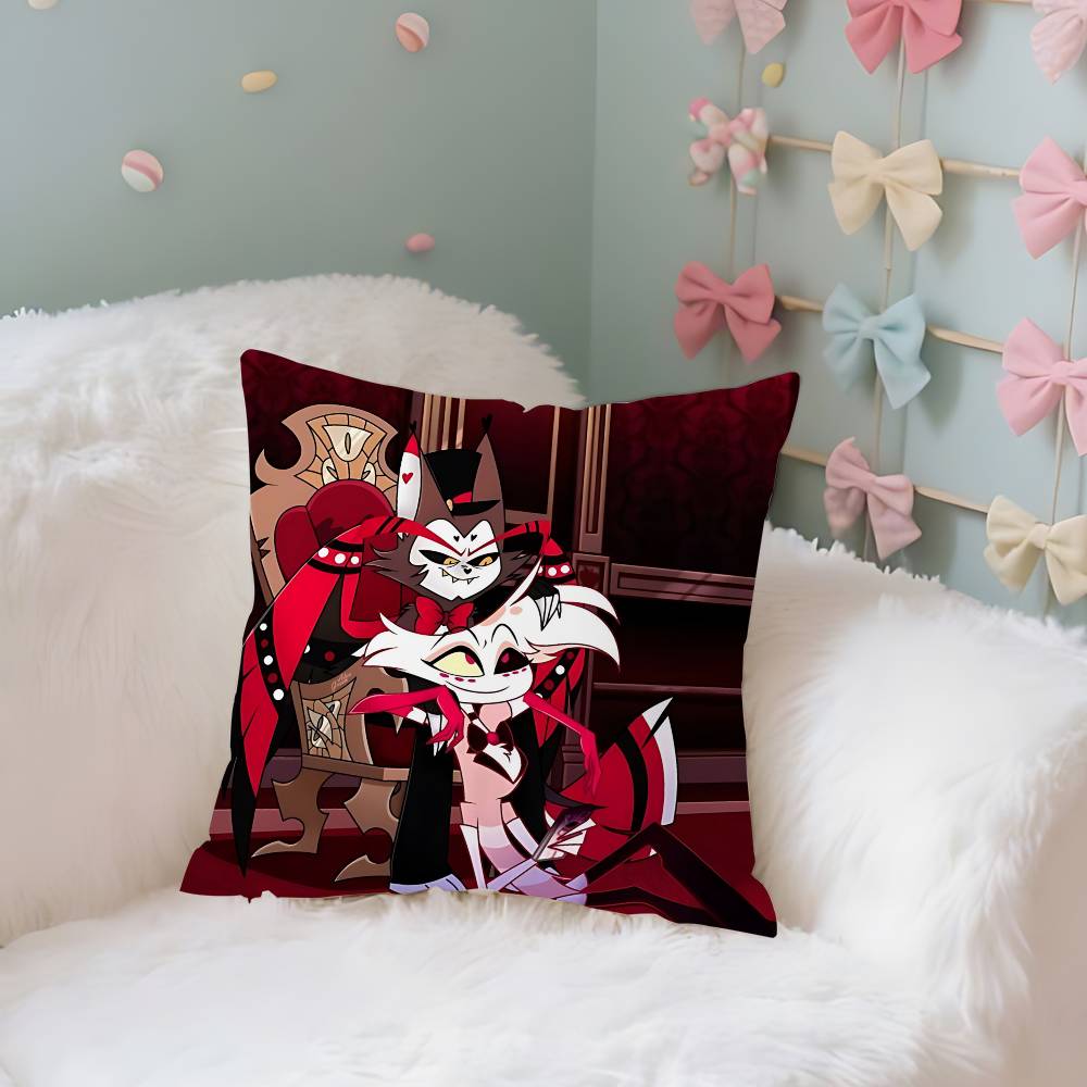 

Hazbin Hotels Case Plush Fabric Soft Pillowcase Double Sided Print Cushion Cover Household Gifts 40x40CM(16x16in)