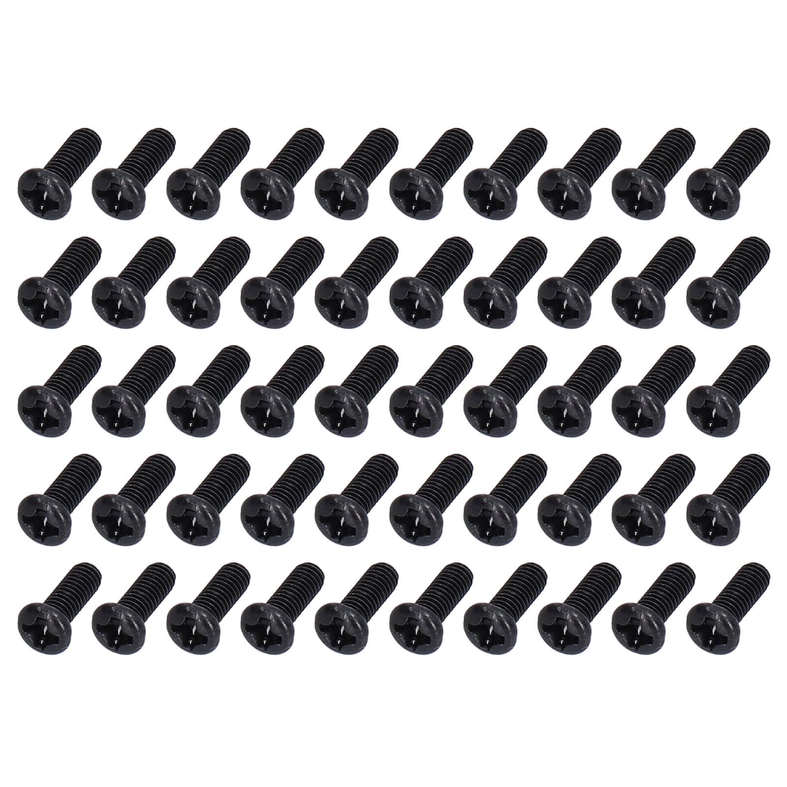 

50 шт. DIN 7985 Стальной винт с полукруглой головкой, машинный, с полной резьбой, болты с черным цинковым покрытием, крепеж M4x16