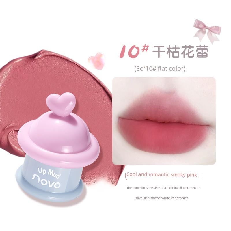 Novo Multi-Purpose Cream Lip Mud Matte Misty Finish Lip Glaze Non-Fading Non-Stick Cup Lipstick Blush Velvet Lip Cream