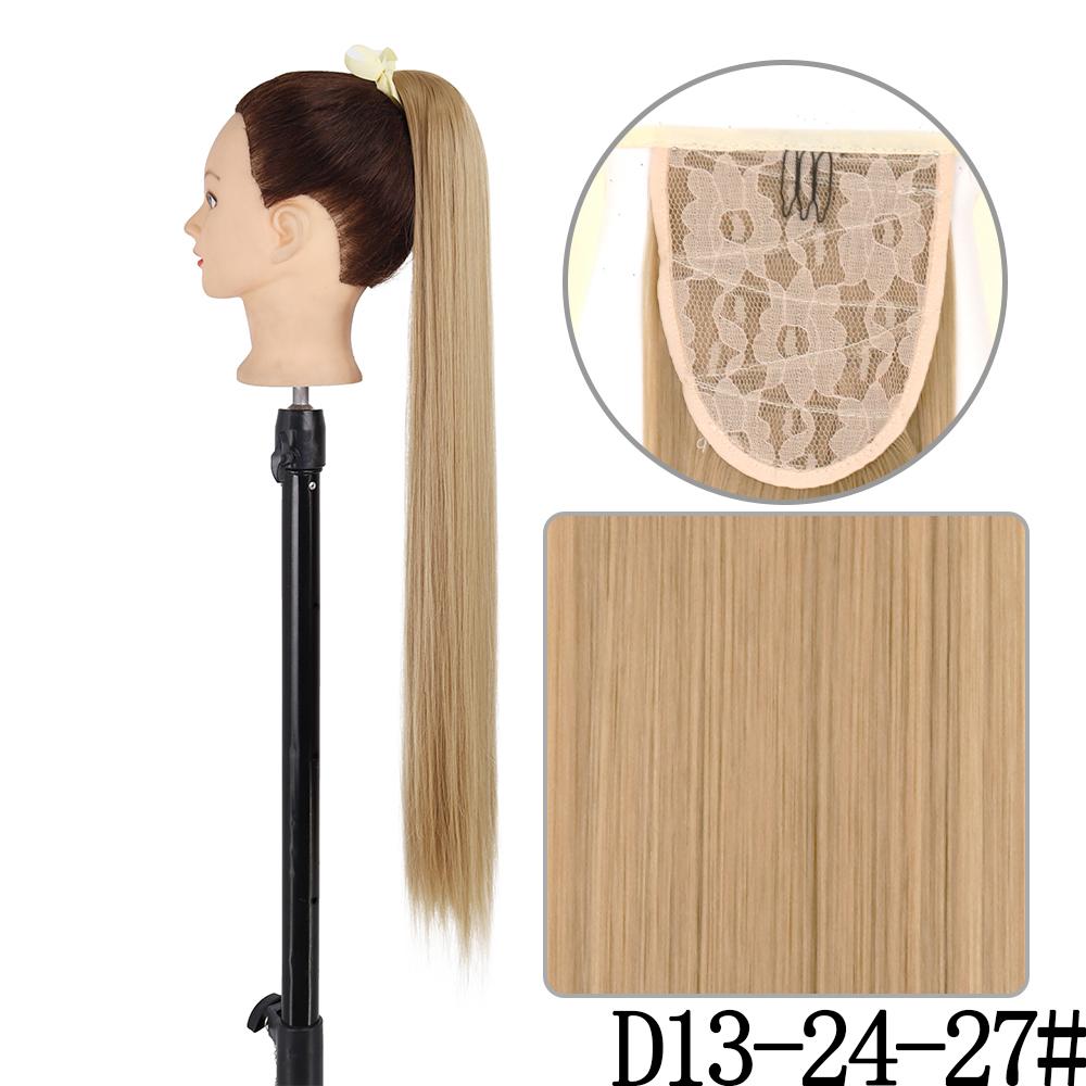 MISS WIG Synthetic 22 Inch Women Ribbons Long Straight Ponytail Hair Extensions Heat Resistant Ponytail Extensions for Women