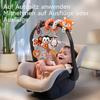 Kontrast Black White Spiral Baby Toy 0-9 Months Fox Activity Spiral for Car Seat, Plush Hanging Toy with Rattles Teether for Baby Backseat