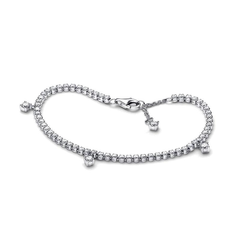 Pandora Shining Tennis Pendant 925 Silver Bracelet Women s Style Silver 18 mirror jewelry box