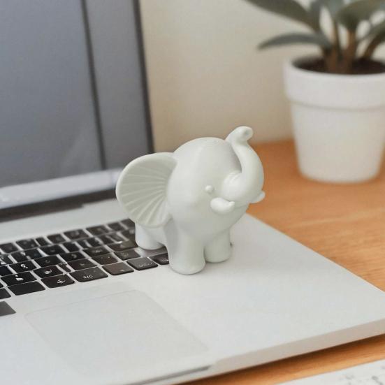 Mini Elephant Figurine, 3D Printed Cute Elephant Animal Desktop Decoration, Small Tabletop Ornament for Home Office Decor