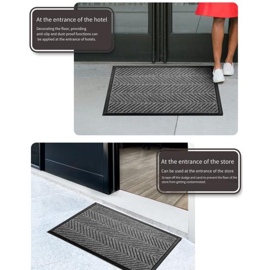 Entry Door Floor Mat Dirt Moisture Absorber Non-Slip Backing Indoor Outdoor Rug All-weather Entrance Mat