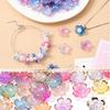25/55/105pcs Acrylic Cherry Blossom Beads, Flower Shaped Spacer Beads, Five Petal Flower Beads DIY Summer Beach Ankle Bracelet Earrings Keychain