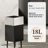 Stainless Steel Waste Bins Bathroom High-footed Trash Can Living Room Large Capacity Garbage Can Kitchen Food Dispose Litter Bin