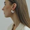 Versatile European & American Hook Craft Round Brushed Hoop Earrings - Niche, Fashionable, High-End Studs for Women