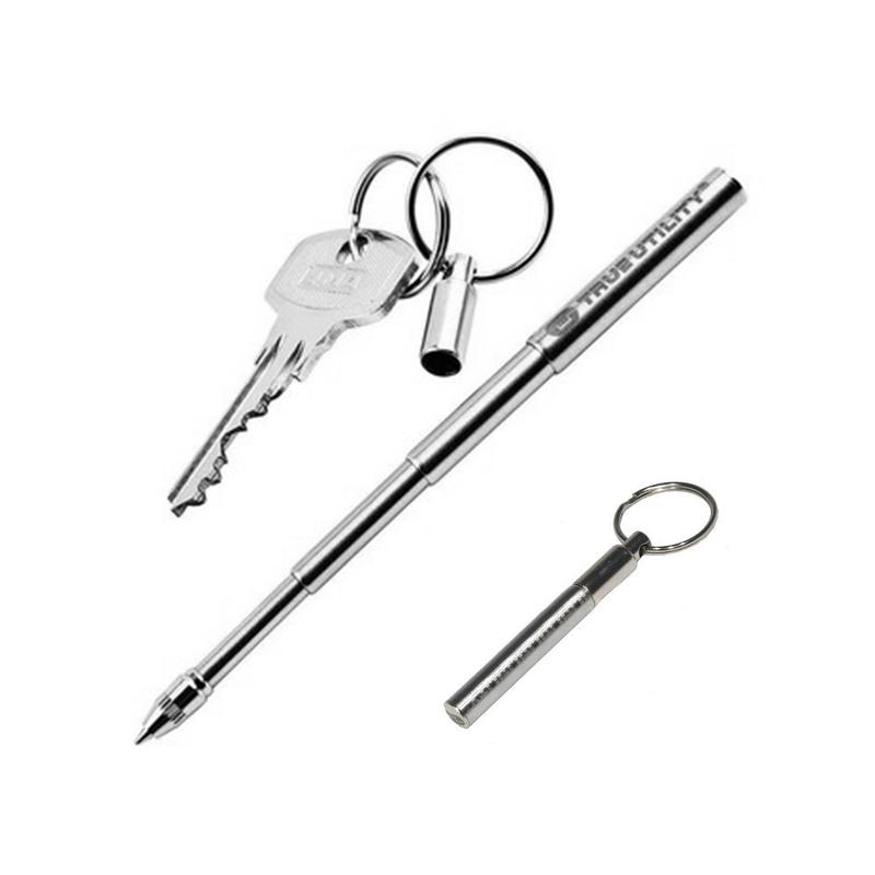 Portable Stainless Steel Telescopic Function Ballpoint Pen Metal Key Ring