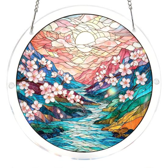 Buntglas-Stil Puzzle Sonnenfänger Acryl Fensterhänger Ornamente DIY Puzzle Kunst Sonnenfänger Set für Erwachsene
