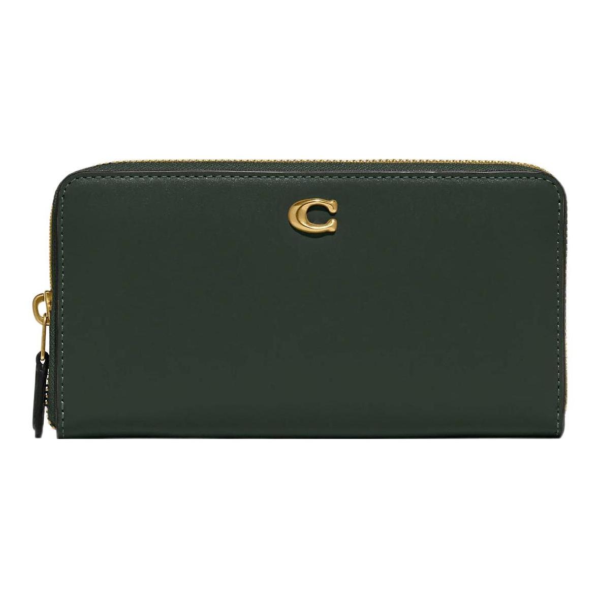 

Coach Accordion Zip 19 Logo Zip Wallet Women wallet Gold Green CH801-B4RFT Basic Set (Bag+Dust Bag)