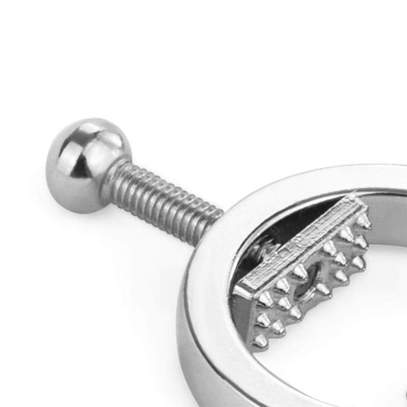 2 Pcs Stainless Steel Sexy Nipple Clamps Round Adjustable Nipple Clamp Set Body Restraints Female SM Sex Toy Non Piercing