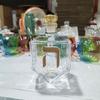 Hanukkah Dreidel Whiskey Bottle W/ Golden Hebrew Letters Crown Cap Novel Whiskey Bottles for Festival Home Bar Display