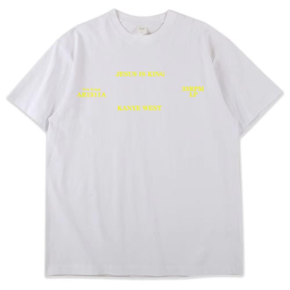 Kanye West T-Shirt Jesus Is King Hohe Qualität Kurzarm T-Shirts Vintage Harajuku Baumwolle Herren Damen T-Shirt Hip Hop Streetwear Top