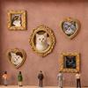 DIY Mini Museum Silhouette Box Personalized Photo Display Shadow Box Frame Kit with Mini Gold Frames Figurines Pet Memorial Gift for Home Bedroom Desk