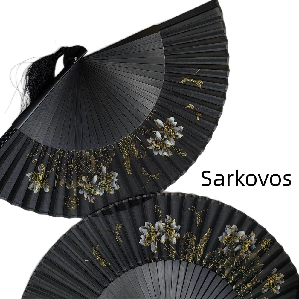 Sarkovos Luxury Fireworks Overseas Japanese Summer Kabuki Heat Protection Souvenir Bamboo Fan, Men's, Stylish, Fan, Present, Father's Day, Festival,