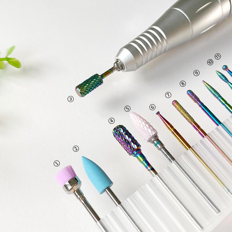 11 Pcs/box Professional Ceramic Nail Drill Bit Set Electric Manicure Nail File Bit For Acrylic Gel Nails And Cuticles