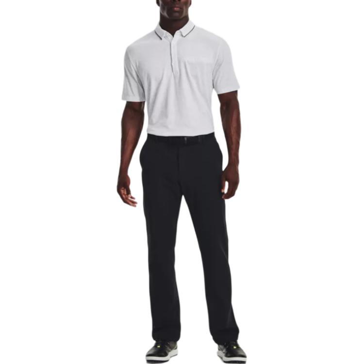 Under Armour Contrast Trim Casual Pullover Short Sleeve Polo Shirt Men Tops White 1377363-100
