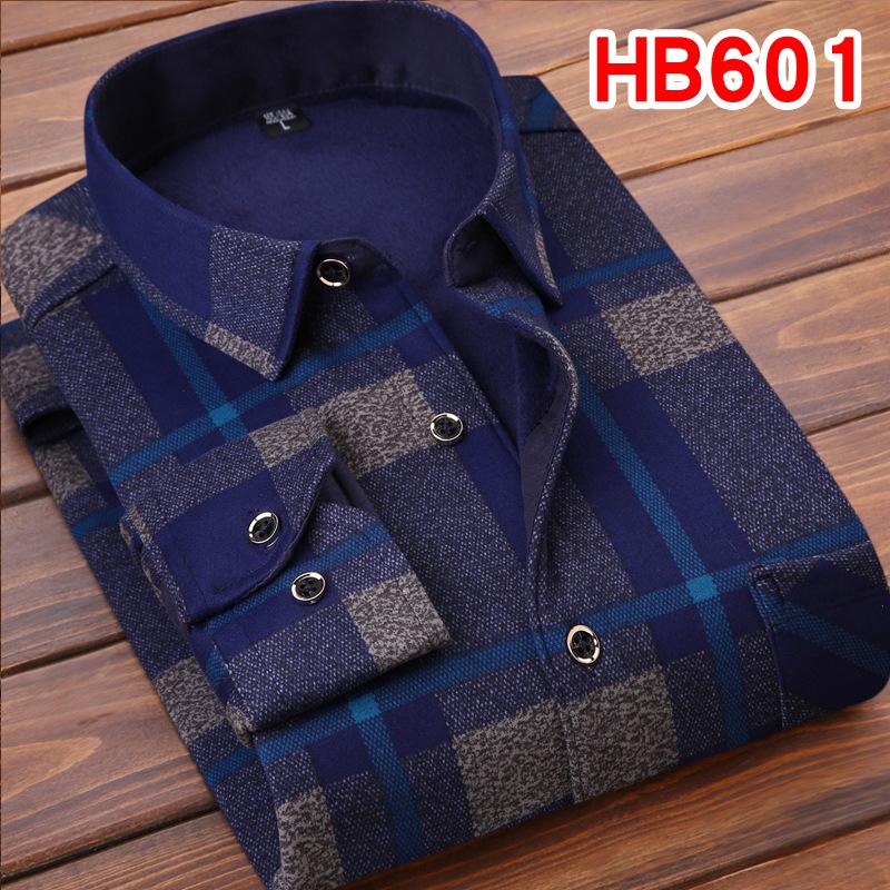 Men's Retro Plaid Fleece-lined Winter Shirt - Thick, Warm, Long-sleeved Casual Top for Middle-aged and Elderly