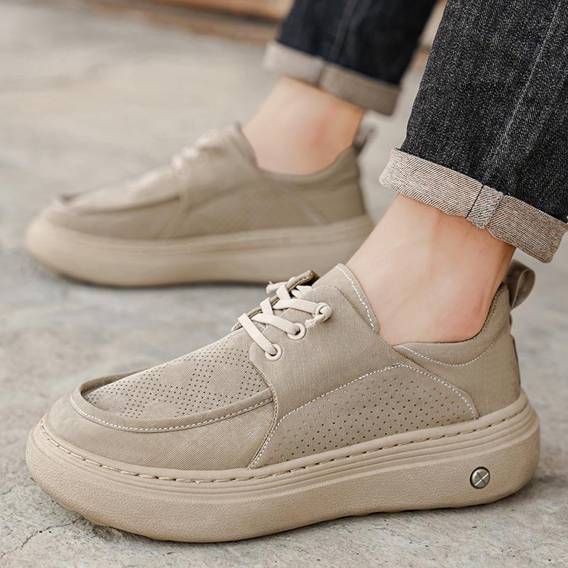 2026 Men's Tilted Head Casual Knitted Cloth Shoes, Men's Cute and Ugly Loafers, Men's Versatile Trendy Board Shoes