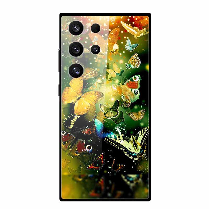 Tempered Glass Case For Samsung S25 Ultra Case Fashion Protect Hard Back Cover for Samusng S24 5G Cover Shockproof Coque S24Plus