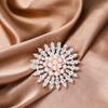 2022 New Creative Luxury Pearl Brooches Pins For Women Elegant Rhinestone Snowflakes Flower Accessories Lady Wedding Party Gift