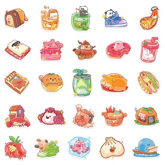 

50 шт./компл., наклейка с изображением мультяшного животного, водонепроницаемая ПВХ-обложка для ноутбука, съемный телефон, милый чемодан, скейтборд, наклейка для скрапбукинга, сделай сам