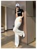 Women's Black High-Waisted Summer Suit Pants - Thin, Floor-Length, Straight, Petite, Narrow, & Wide-Leg Options